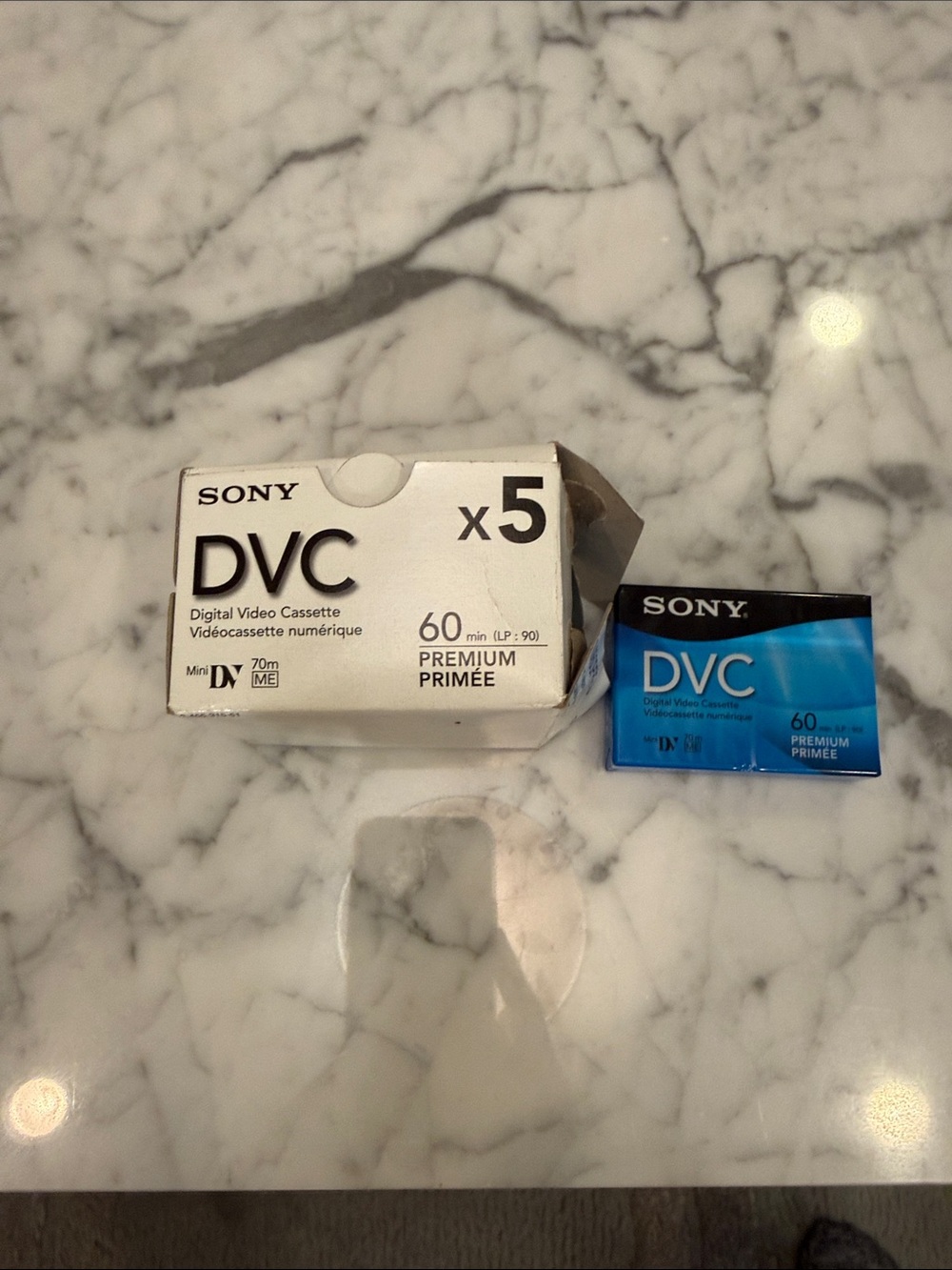 Sony DVC MiniDV Cassette 5 total in box and 1 additional for a total of 6.